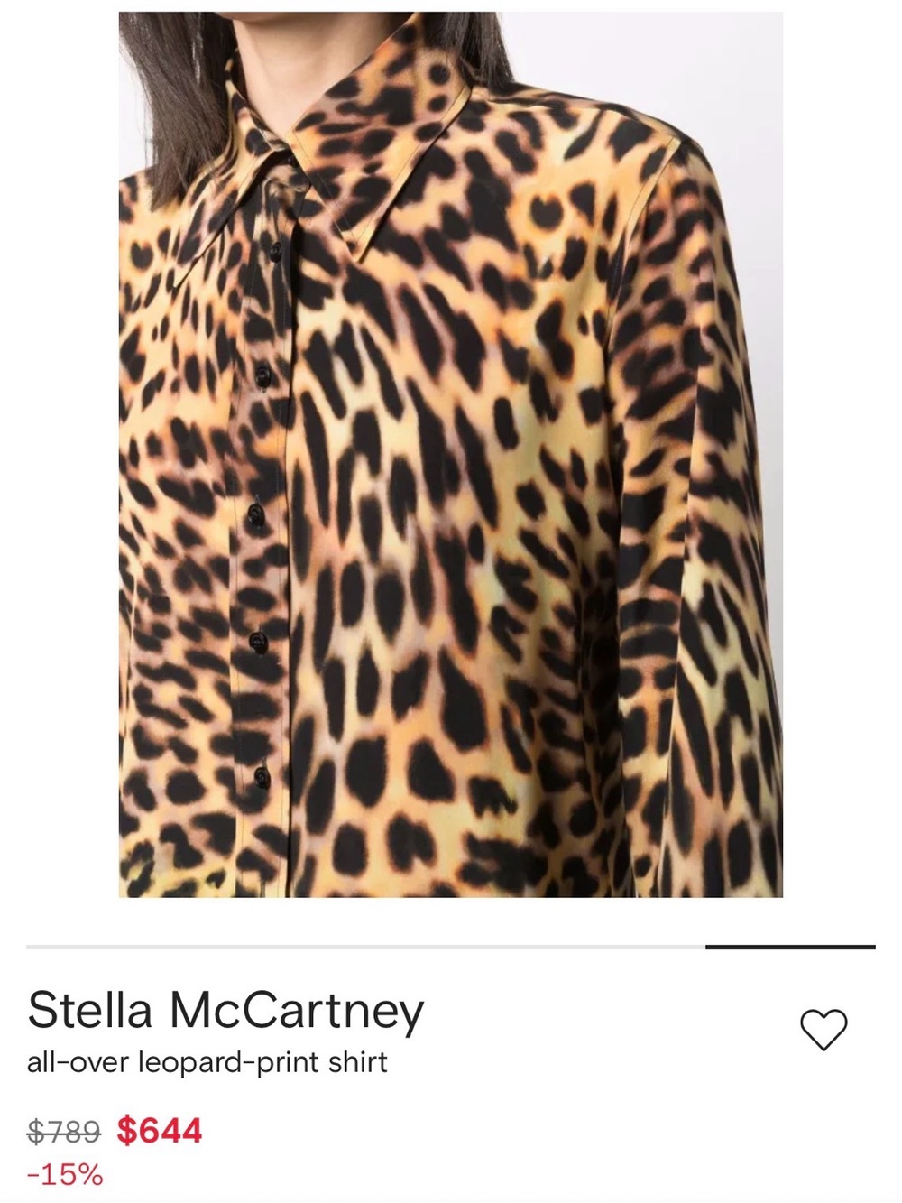 Stella McCartney Leopard-Print Button-Front Shirt Jacket in Brown and Black